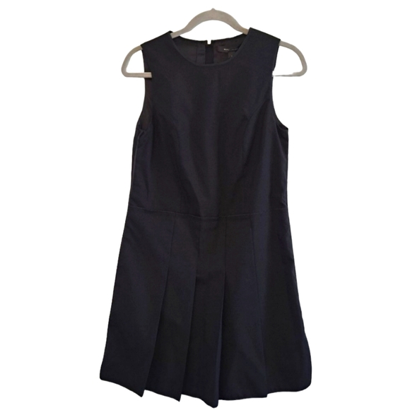 NEW Marc Jacobs Black Pleated Midi Shift Dress Wool Little Black Dress Size 0 NEW Marc Jacobs Black Pleated Midi Shift Dress Wool Little Black Dress Size 0